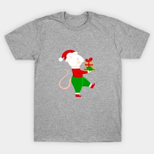 Cute Santa helper in Christmas elf costume. T-Shirt